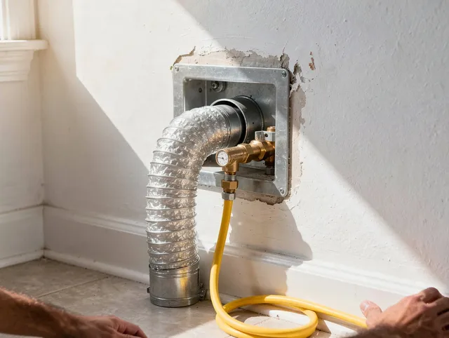 Sunrise Dryer Vent Cleaning certified technician performing specialized gas dryer vent cleaning in Sunrise